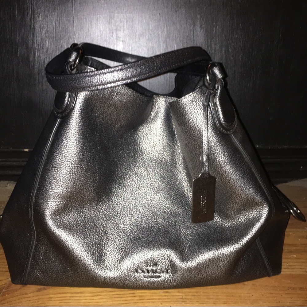 Coach Edie Handbag, matching Wristlet and Dust Bag